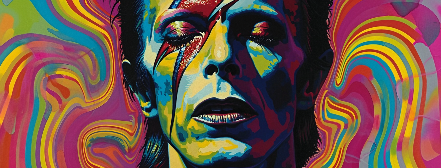 David Bowie Psychedelic Artistic Photo