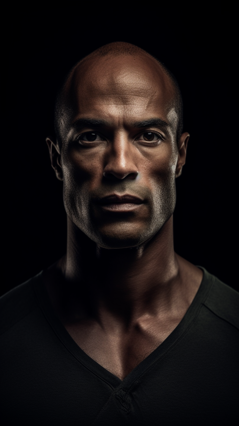 David Goggins on black background