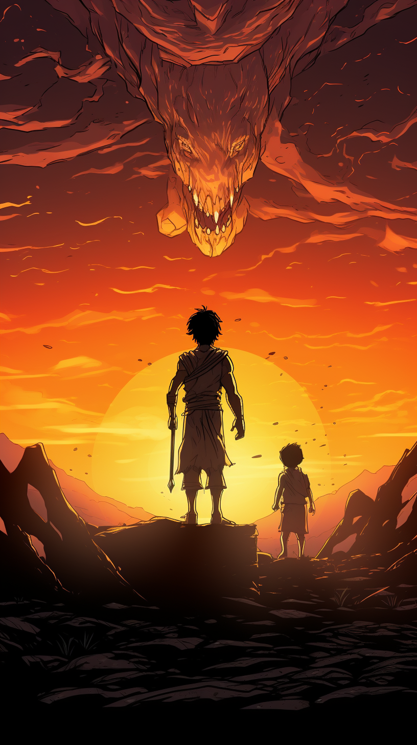 David and Goliath graphic novel at sunrise