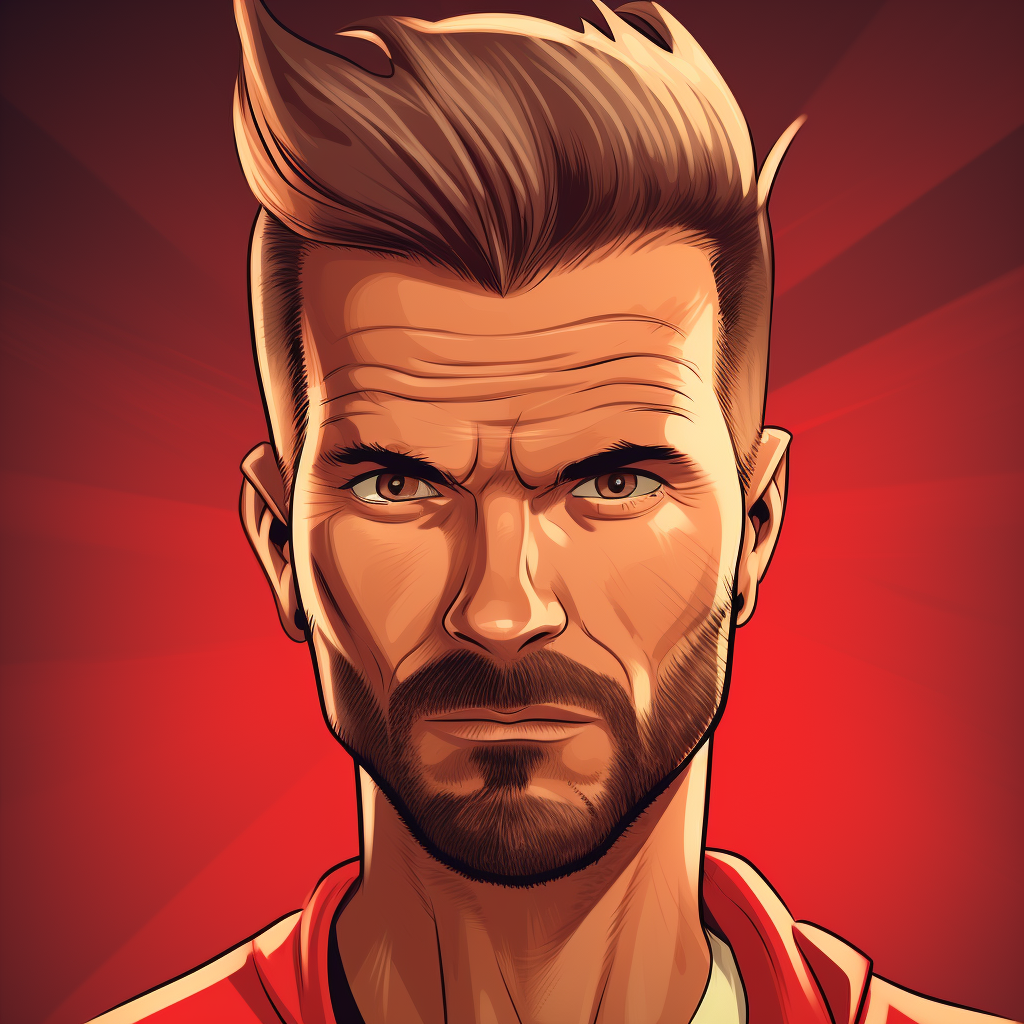 Cartoon depiction of David Beckham