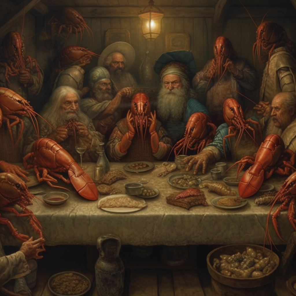 Crawfish-filled Last Supper depiction