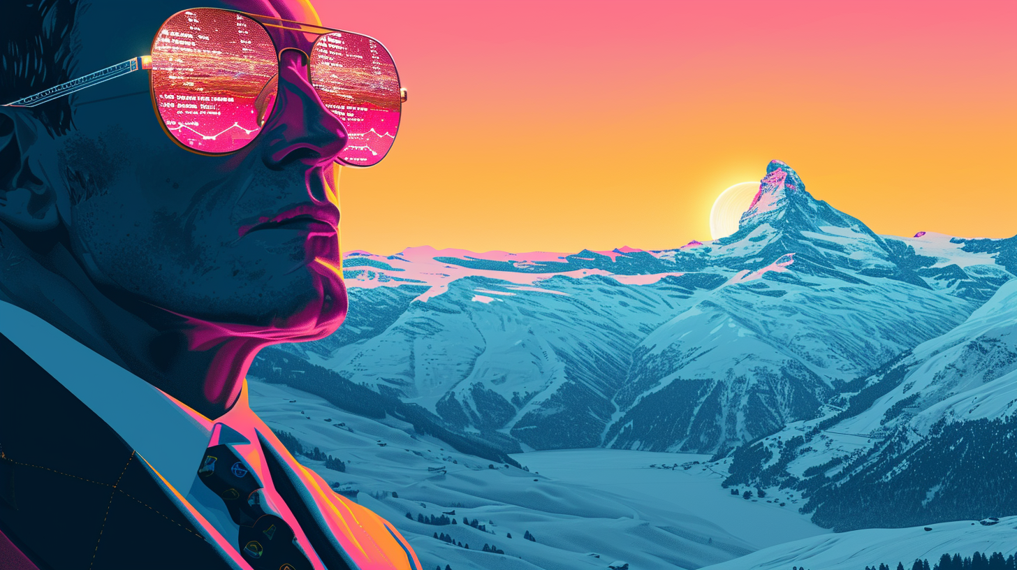 Davos Winter Sunset Sunglasses Business Man