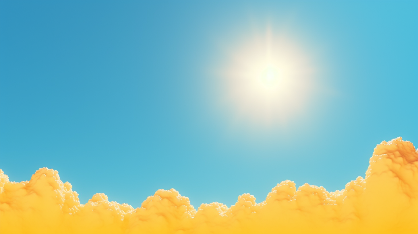 Minimalistic blue sky with sun