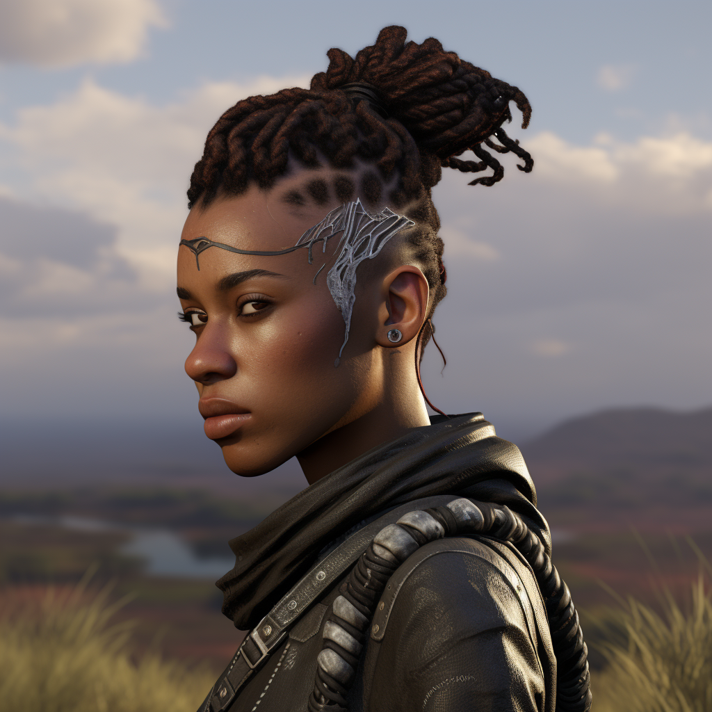 Black female character with braided mohawk in DayZ