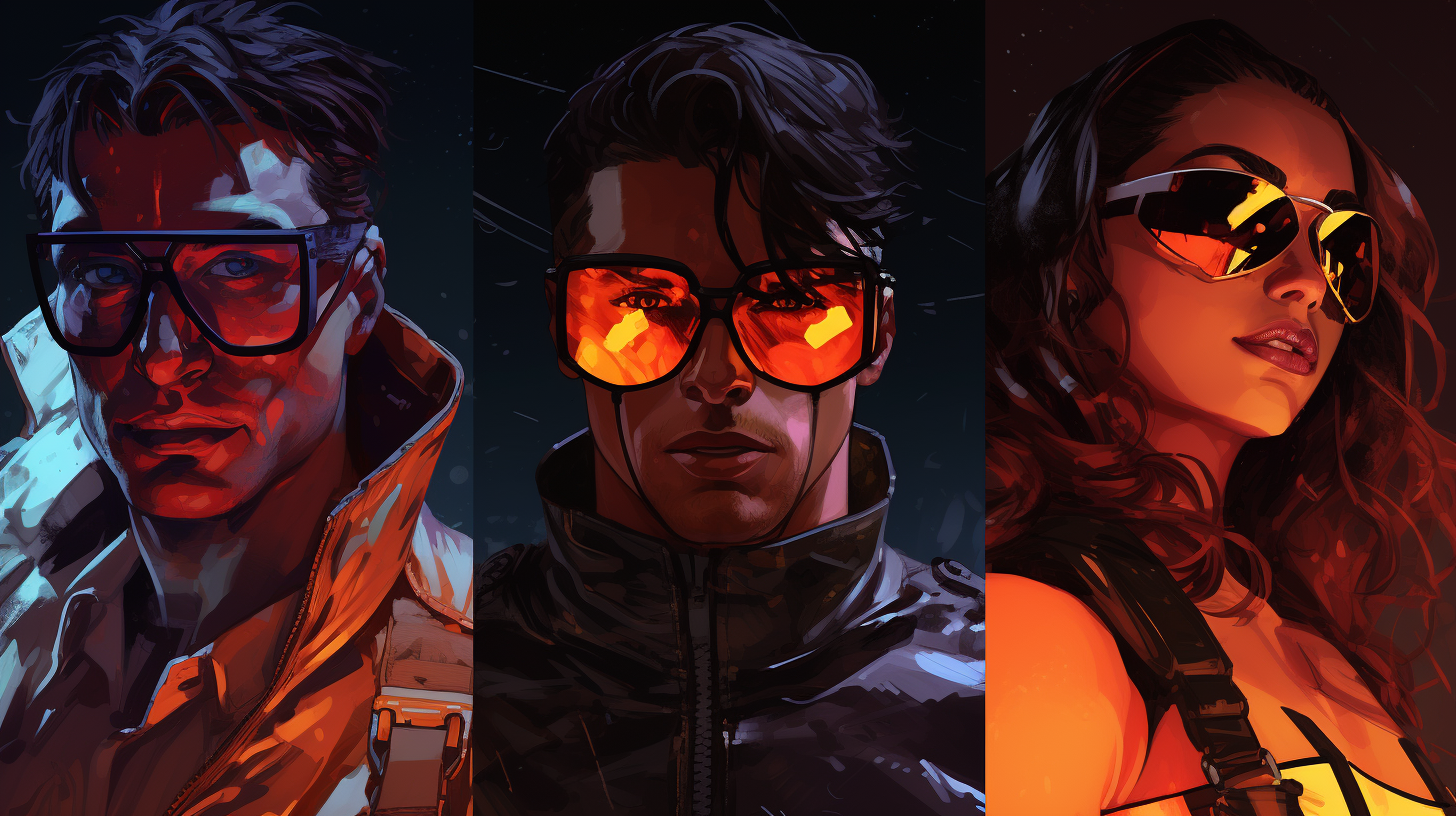 DC Comix Characters on Cyberpunk Glasses