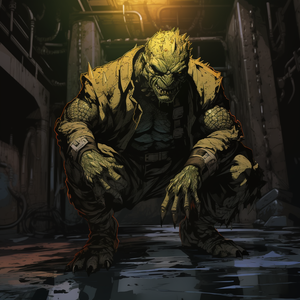 Seinen Anime Art of Killer Croc