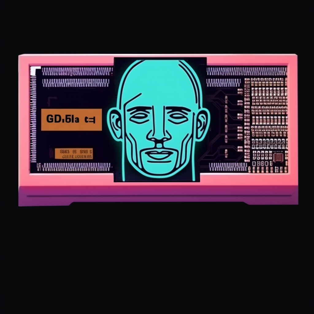 DDR5 RAM Slot Icon in Cyberpunk Style