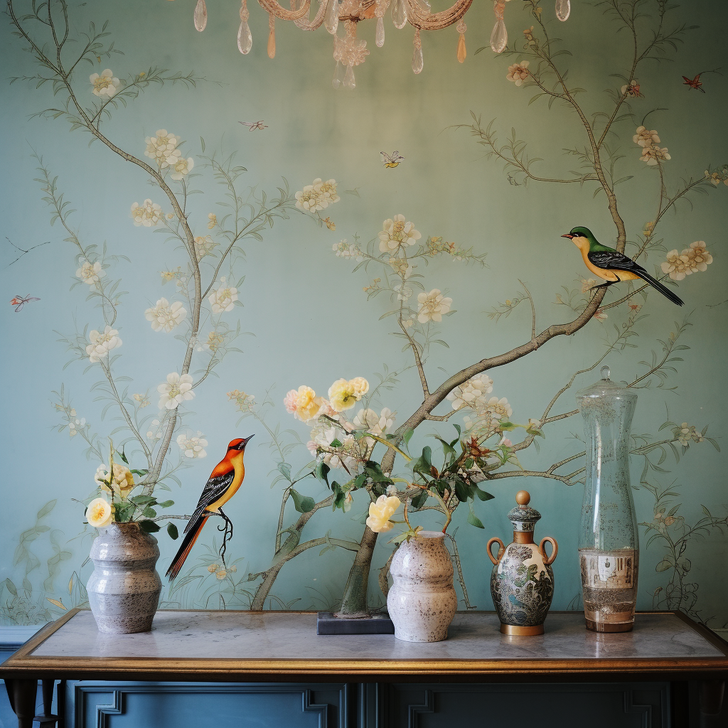 Beautiful de Gournay Wallpaper with Chinoiserie Design