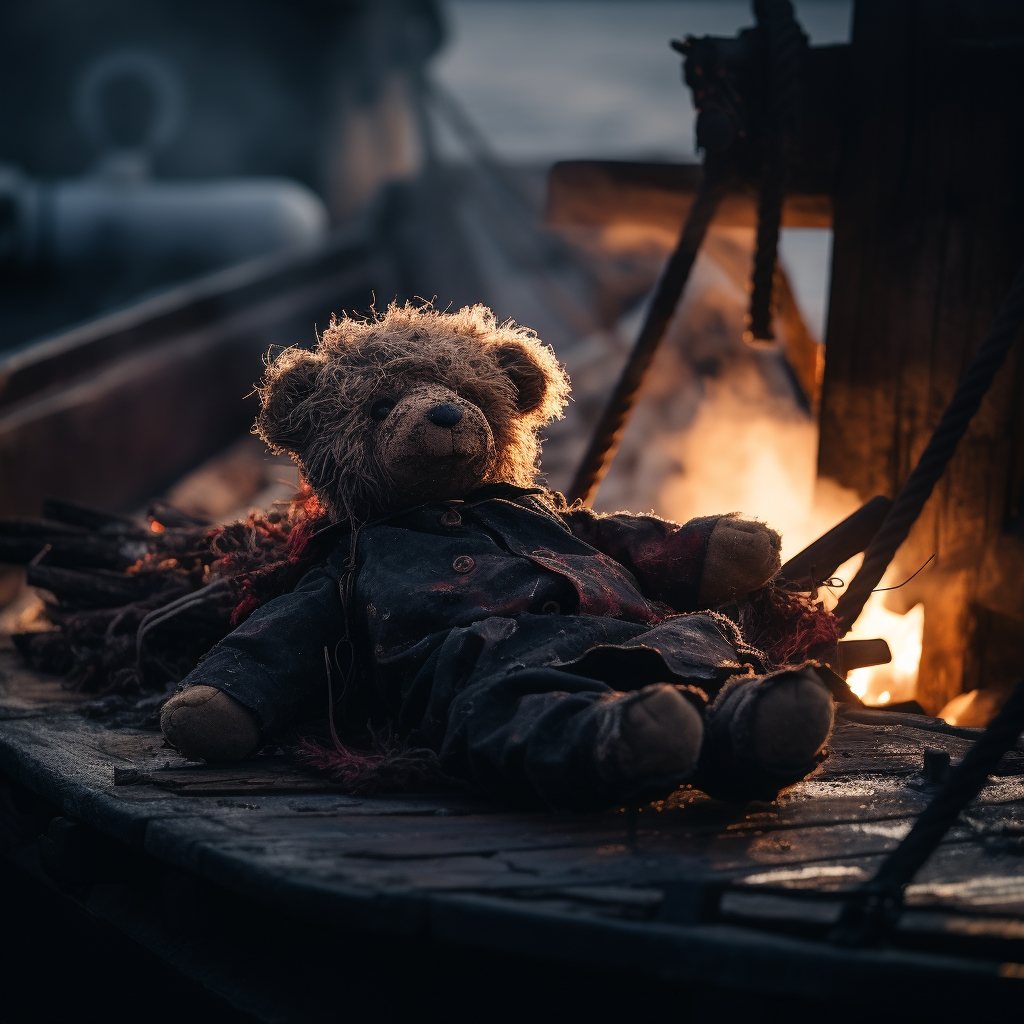 Burning Viking Funeral for Teddy Bear