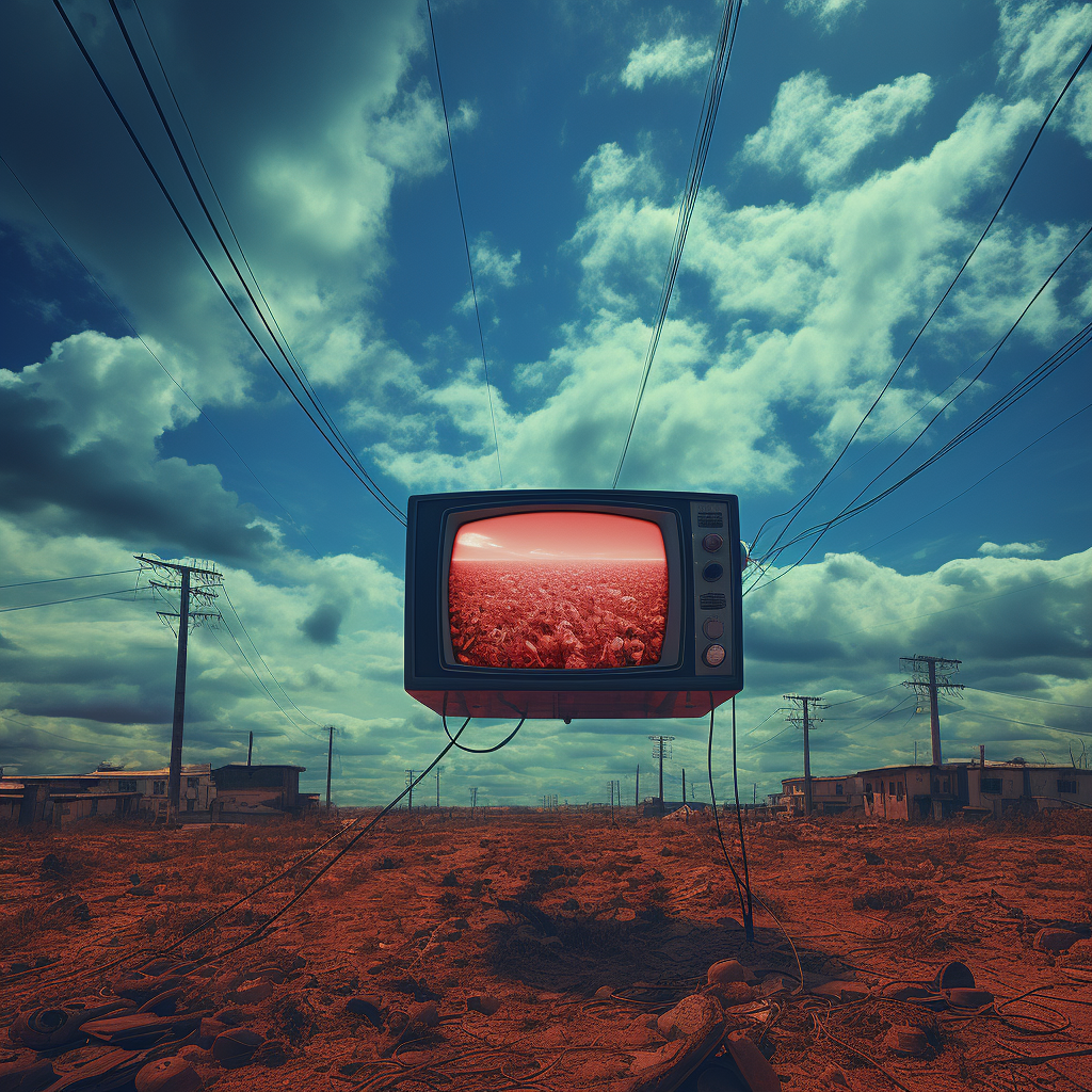 Colorful sky in a dead television channel