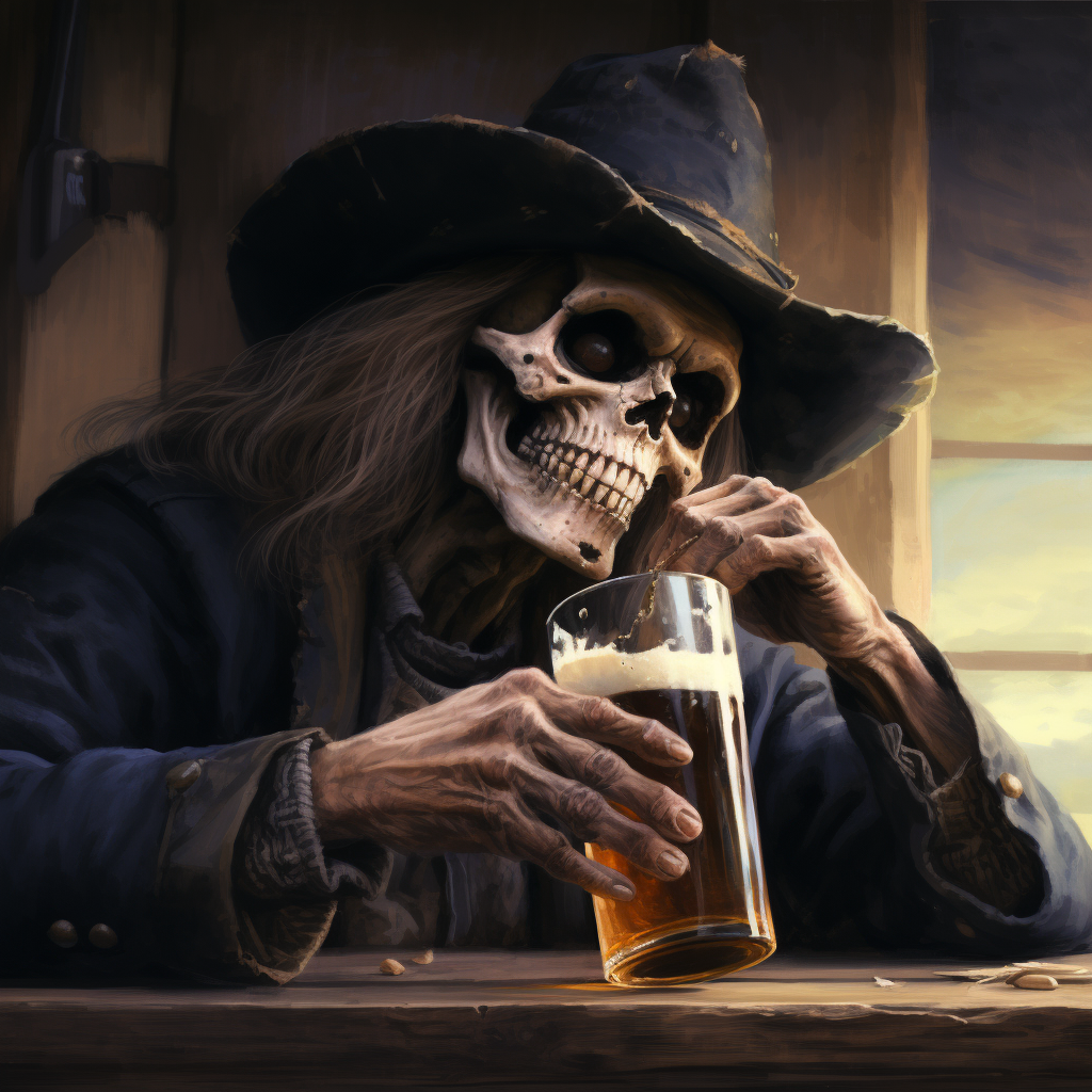 Dead men enjoying craft beer