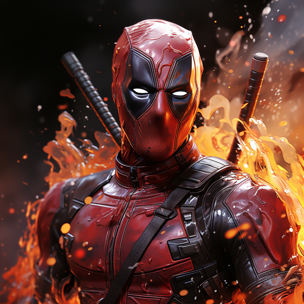 Deadpool in vibrant wallpaper art