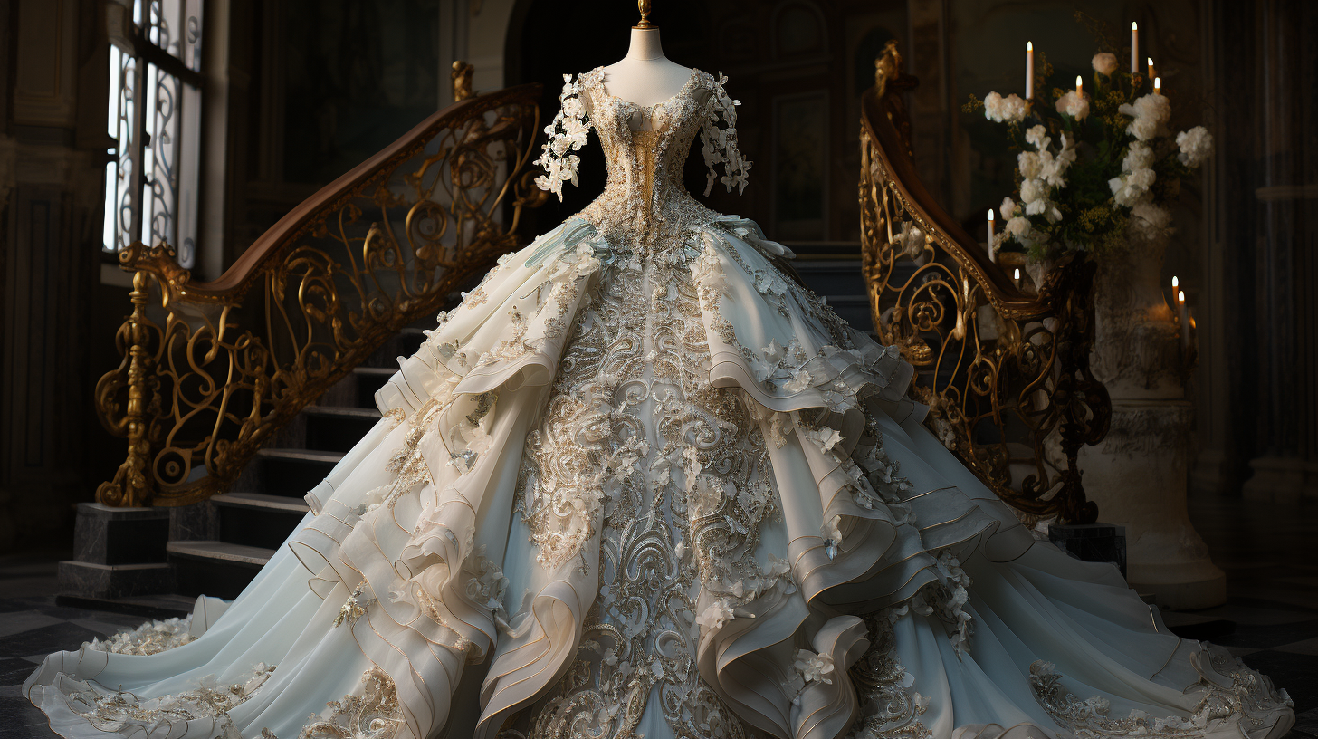 Exquisite opulent ball gown with lavish details