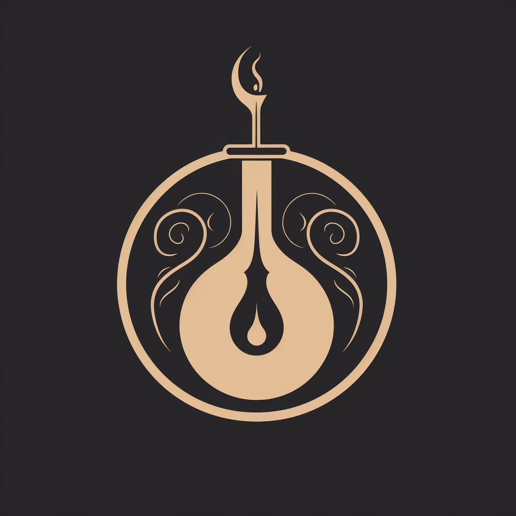 Logo representing deciphering, imagining, distilling, igniting