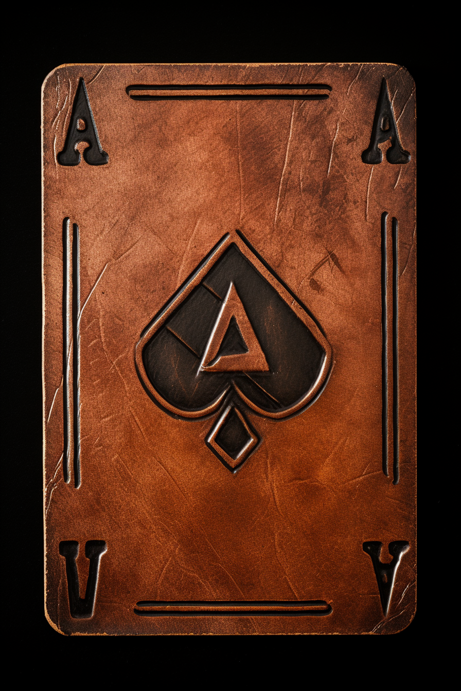 Rustic leather deck of cards