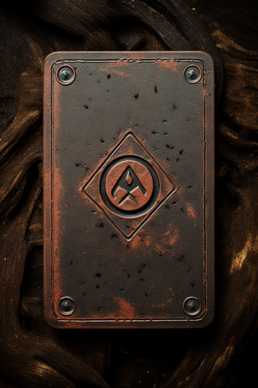 Back of Deck of Cards in Rustic Leather