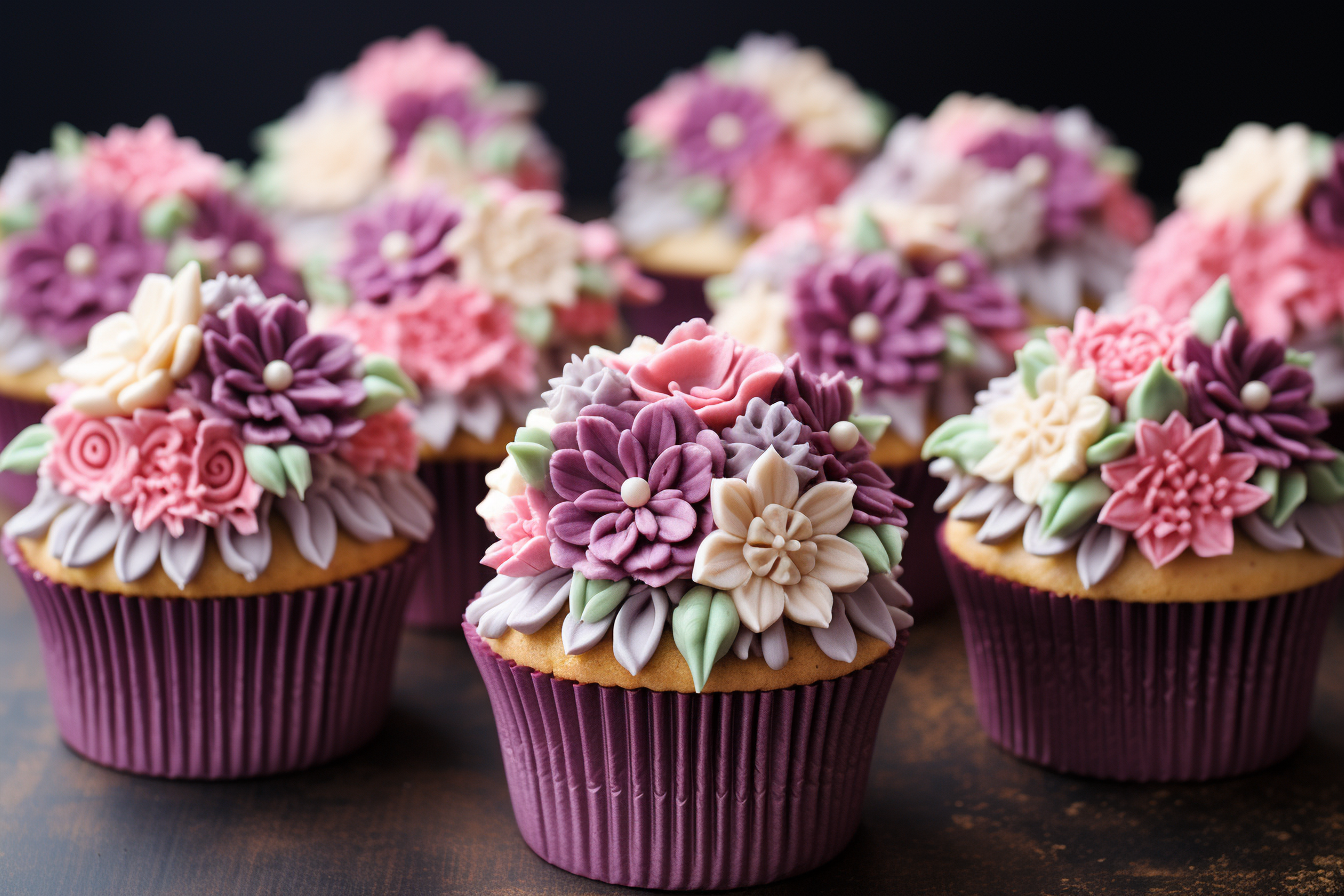 Beautifully Decorated Cupcakes on a Web Page