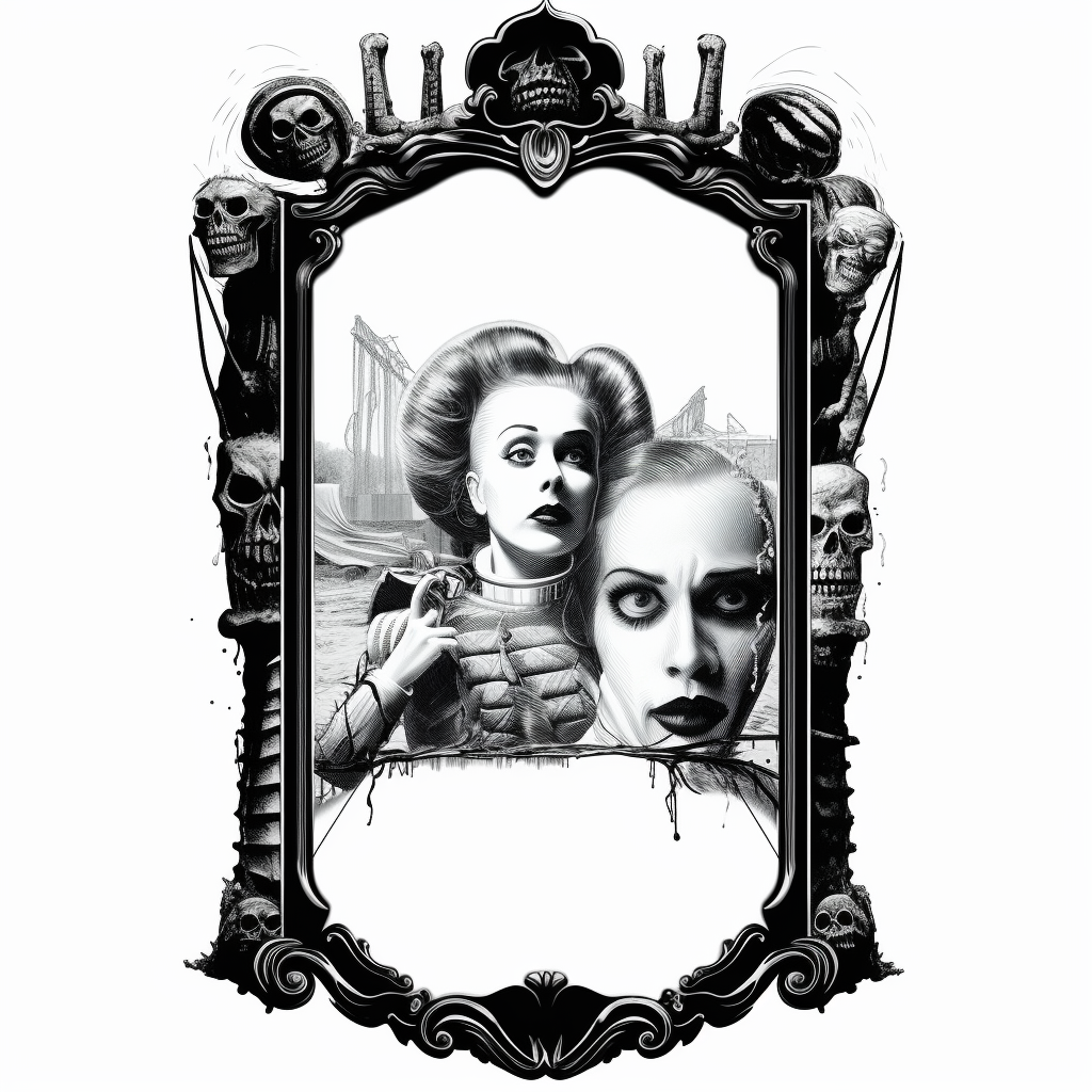 Decorative frame with horror movies