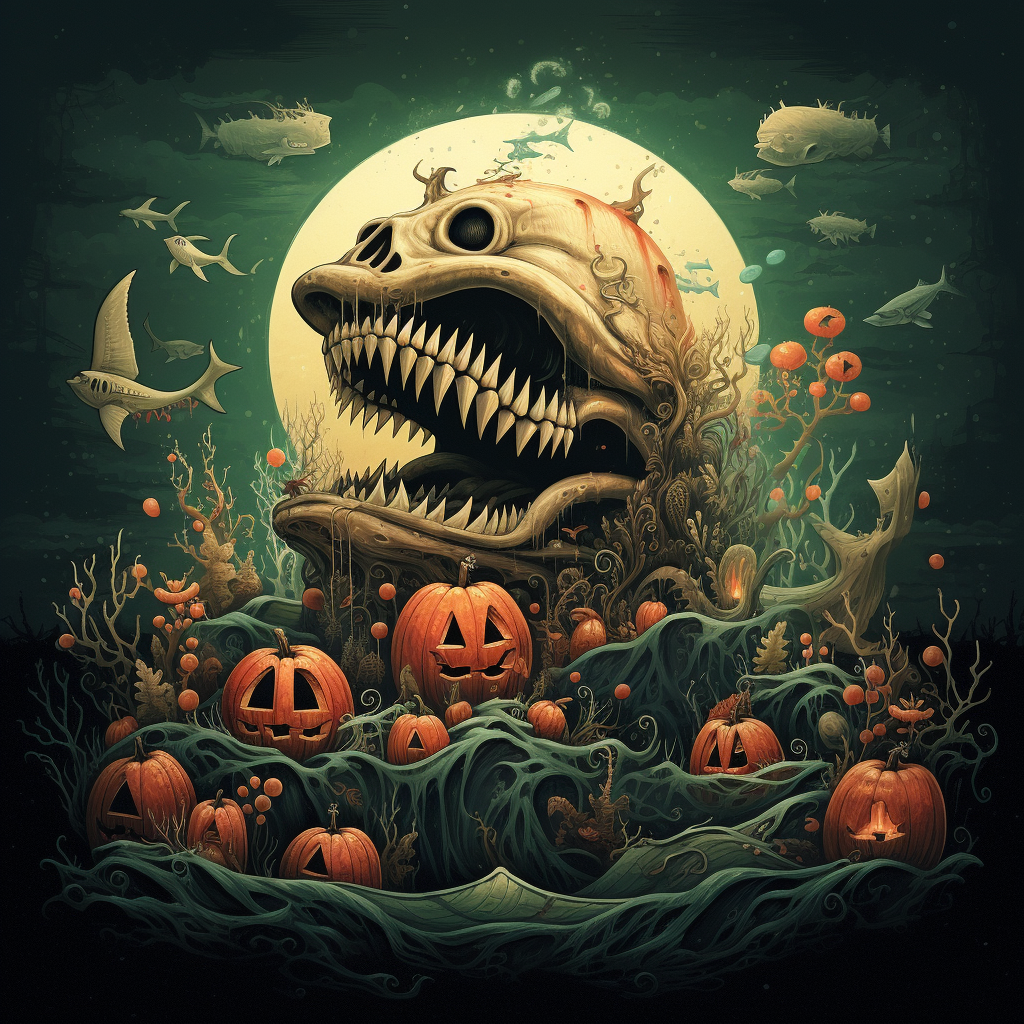 Grunge Halloween themed treatment,  Deep Boo Sea