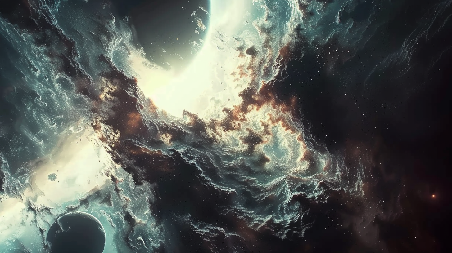 Realistic deep infinite space illustration