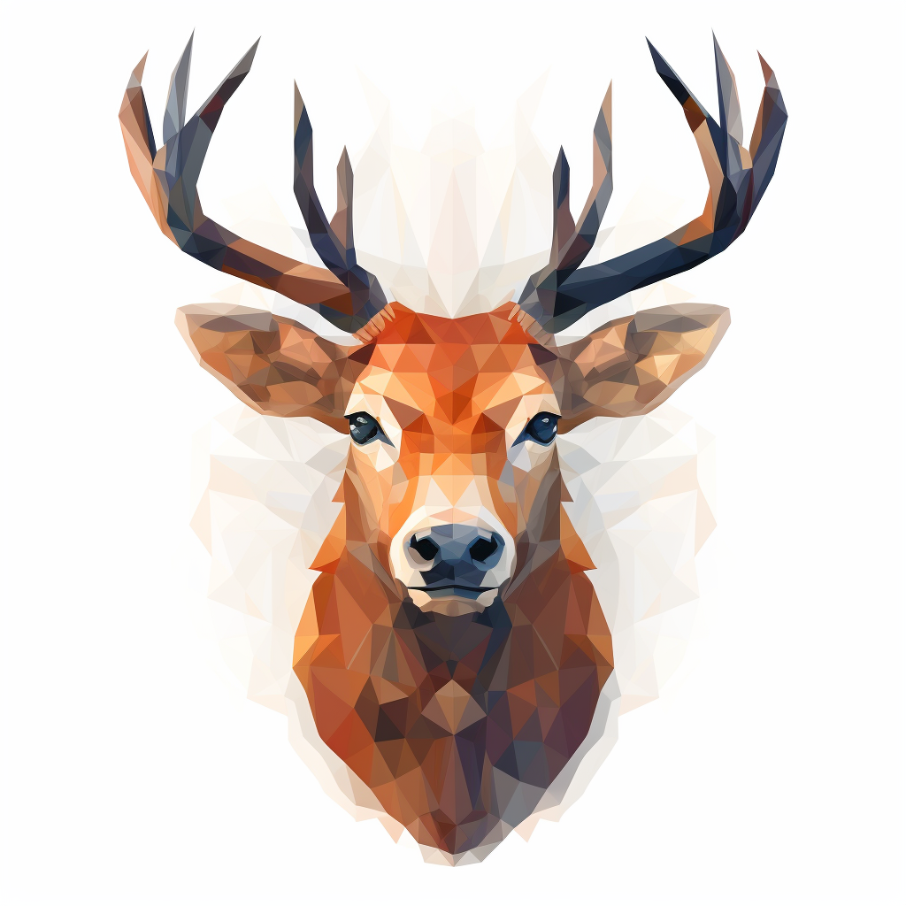 Low Polygon Deer Head