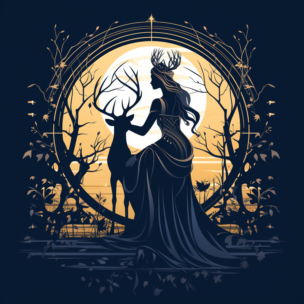 Fairy playing flute on deer - Deer Mystic logo