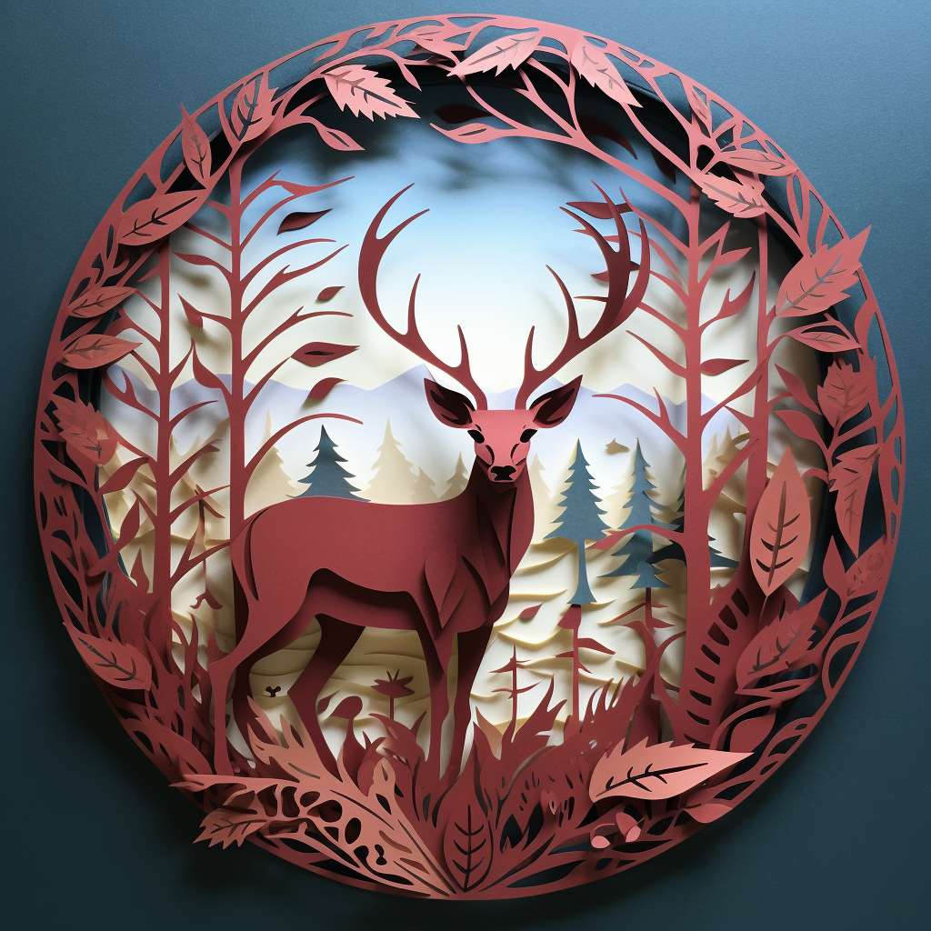 Beautiful deer paper cut art