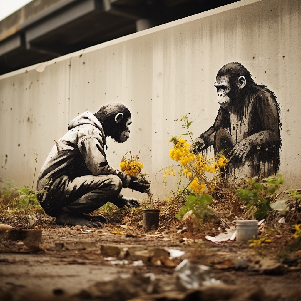 Powerful depiction of deforestation by Banksy