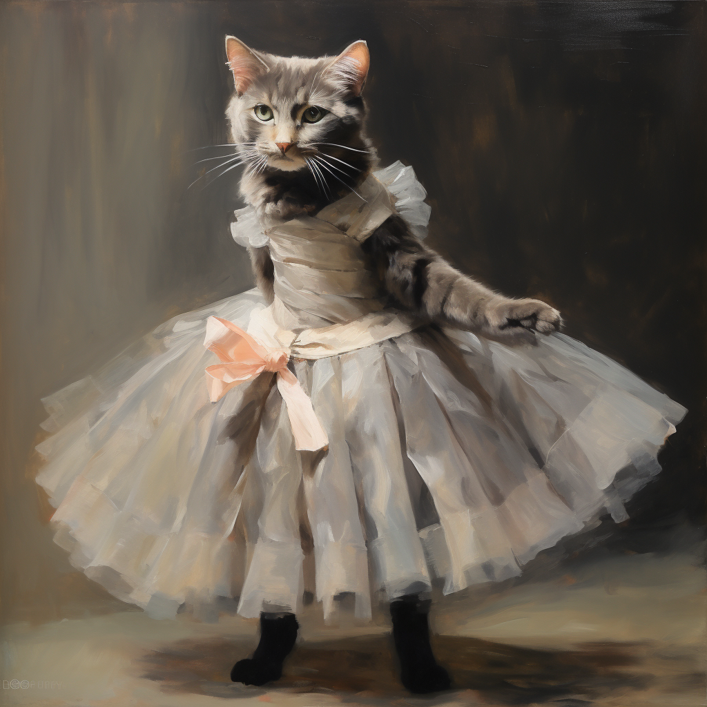 Degas Painting of Tabby Cat