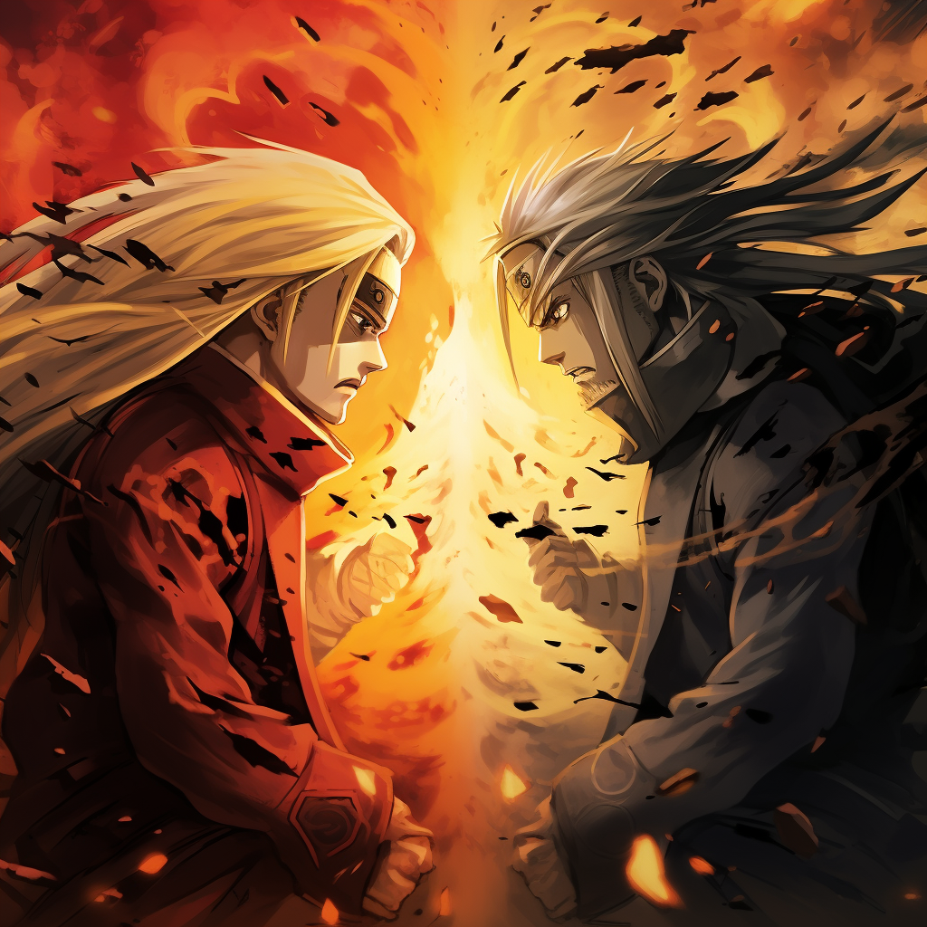 Deidara fighting against Pain Tendo