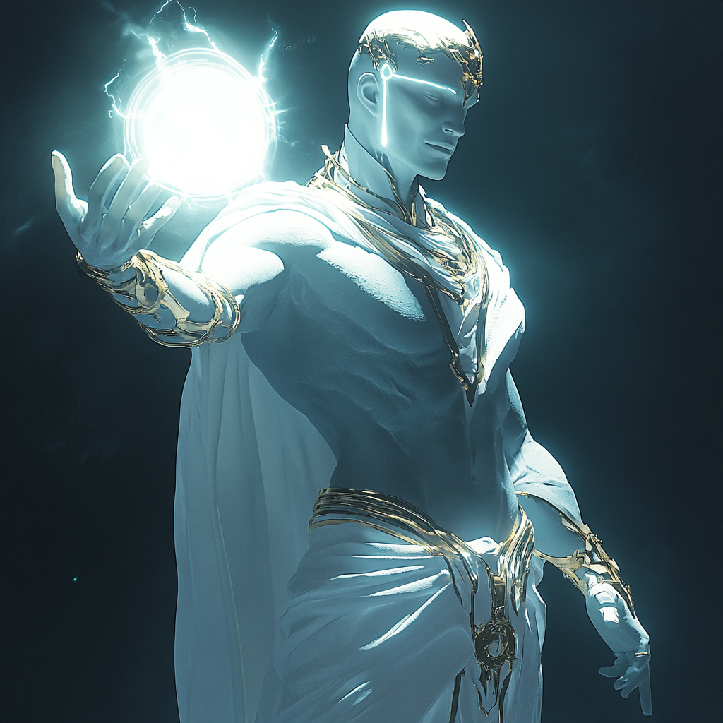 deity white aura holding light