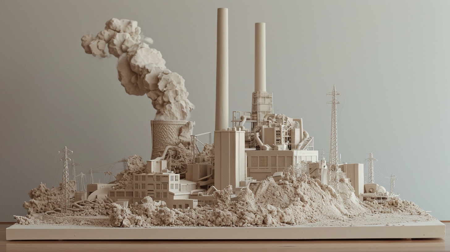 Clay model power plant broken