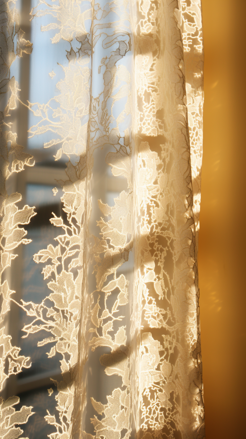 Lace curtain shadow from window