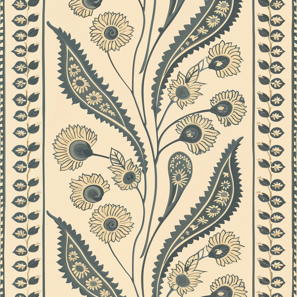 Delicate Paisley Pattern Plant Forms