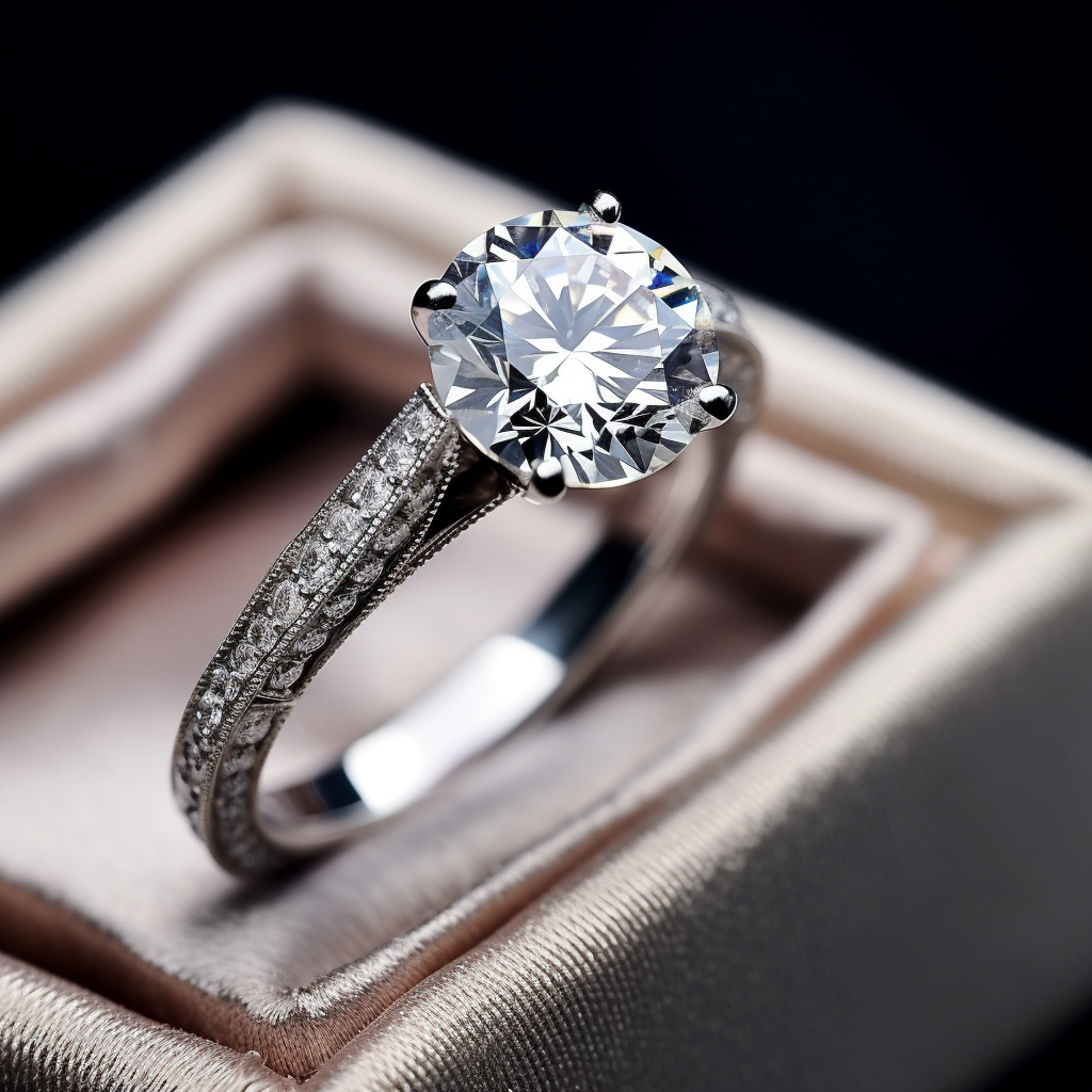 Delicate wedding ring with 2 carat diamond