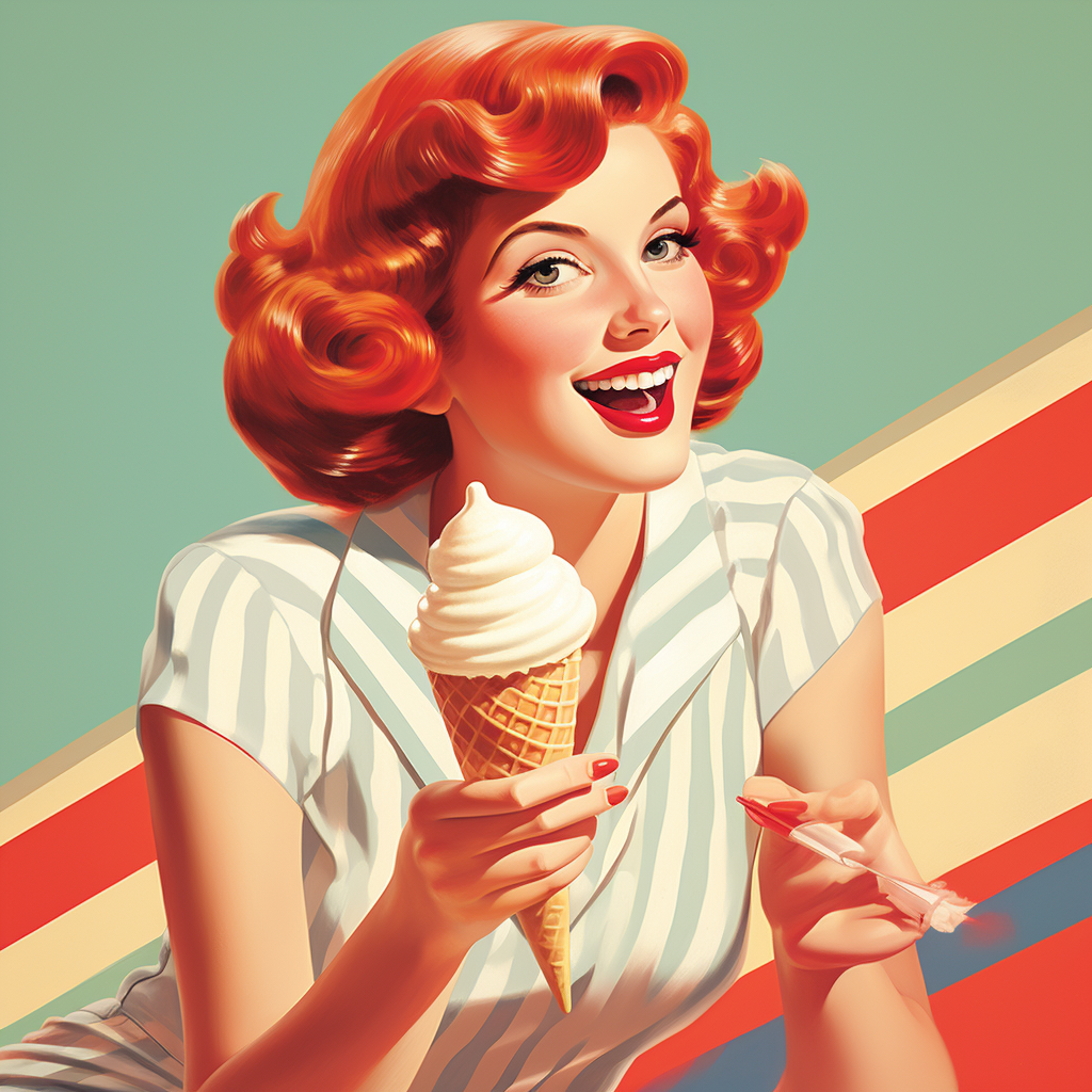 Delicious Ice Cream 60's Aesthetic