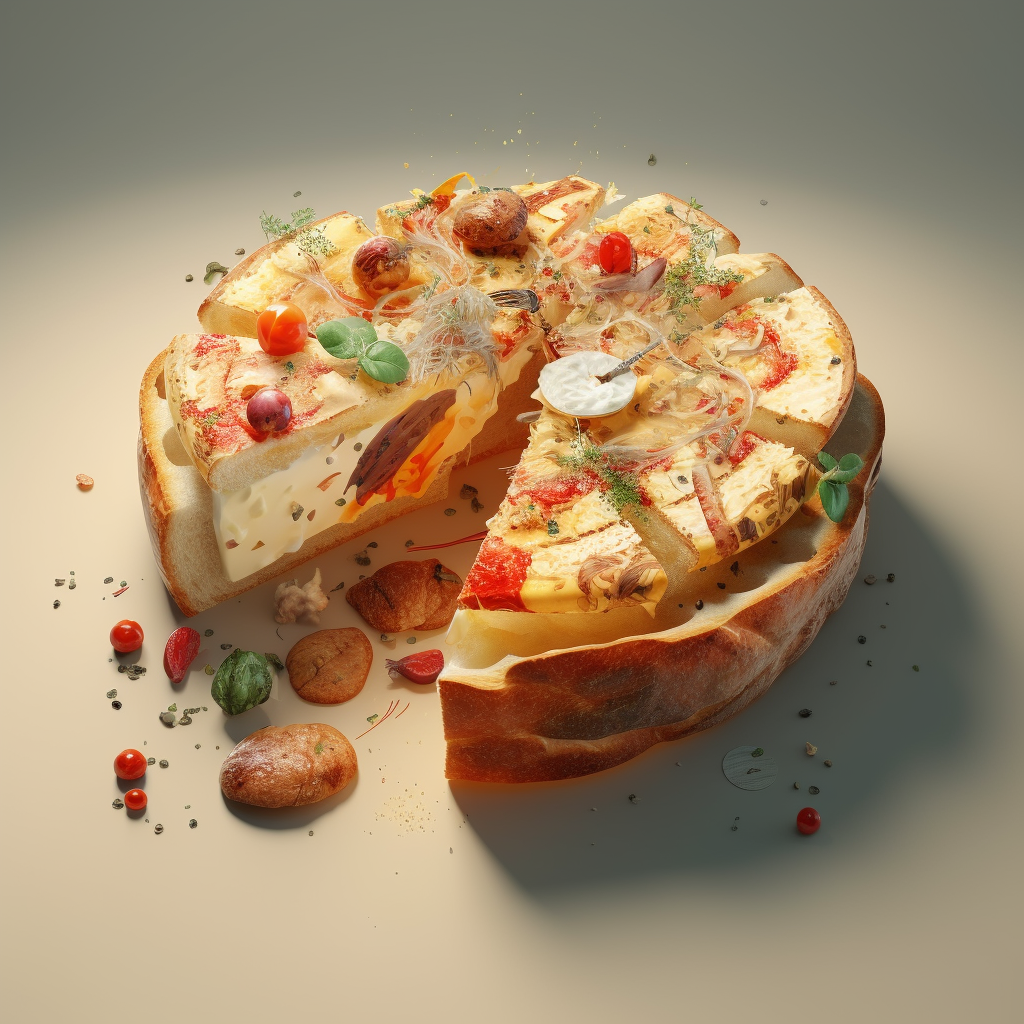 Appetizing pizza bread with cheese