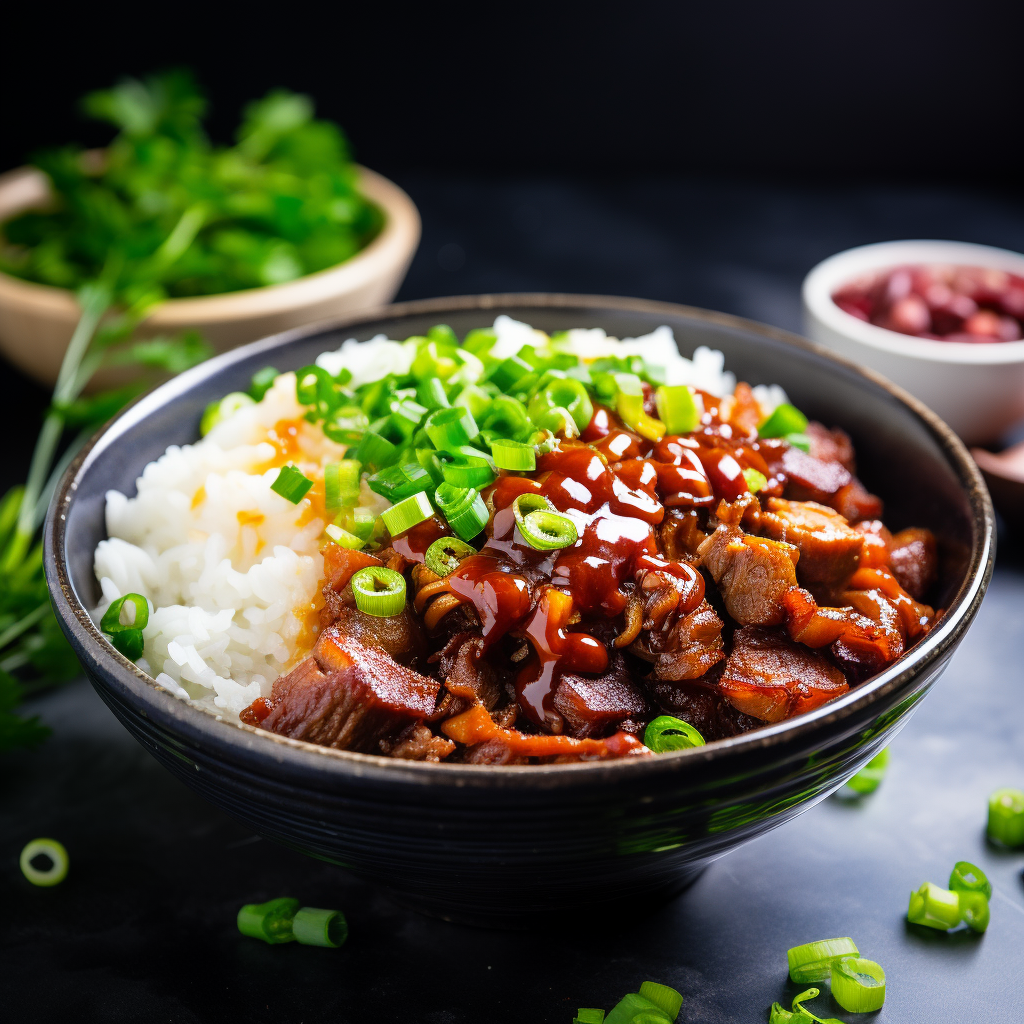 Close-up of Taiwanese Lu Rou Fan