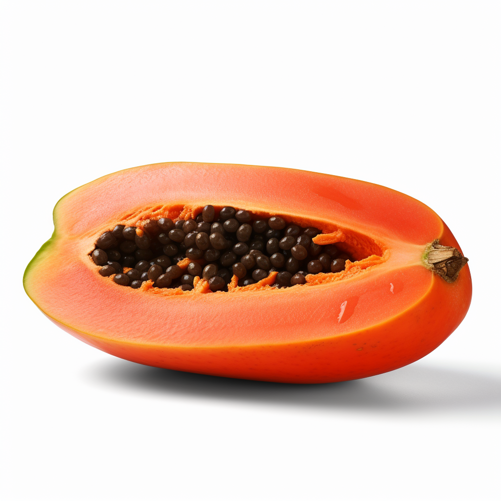 Delicious and Ripe Papaya on White Background