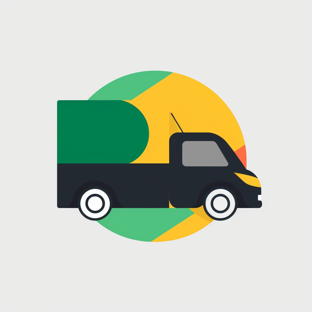 Stylish Delivery Company Icon with Brazilian Flag Palette