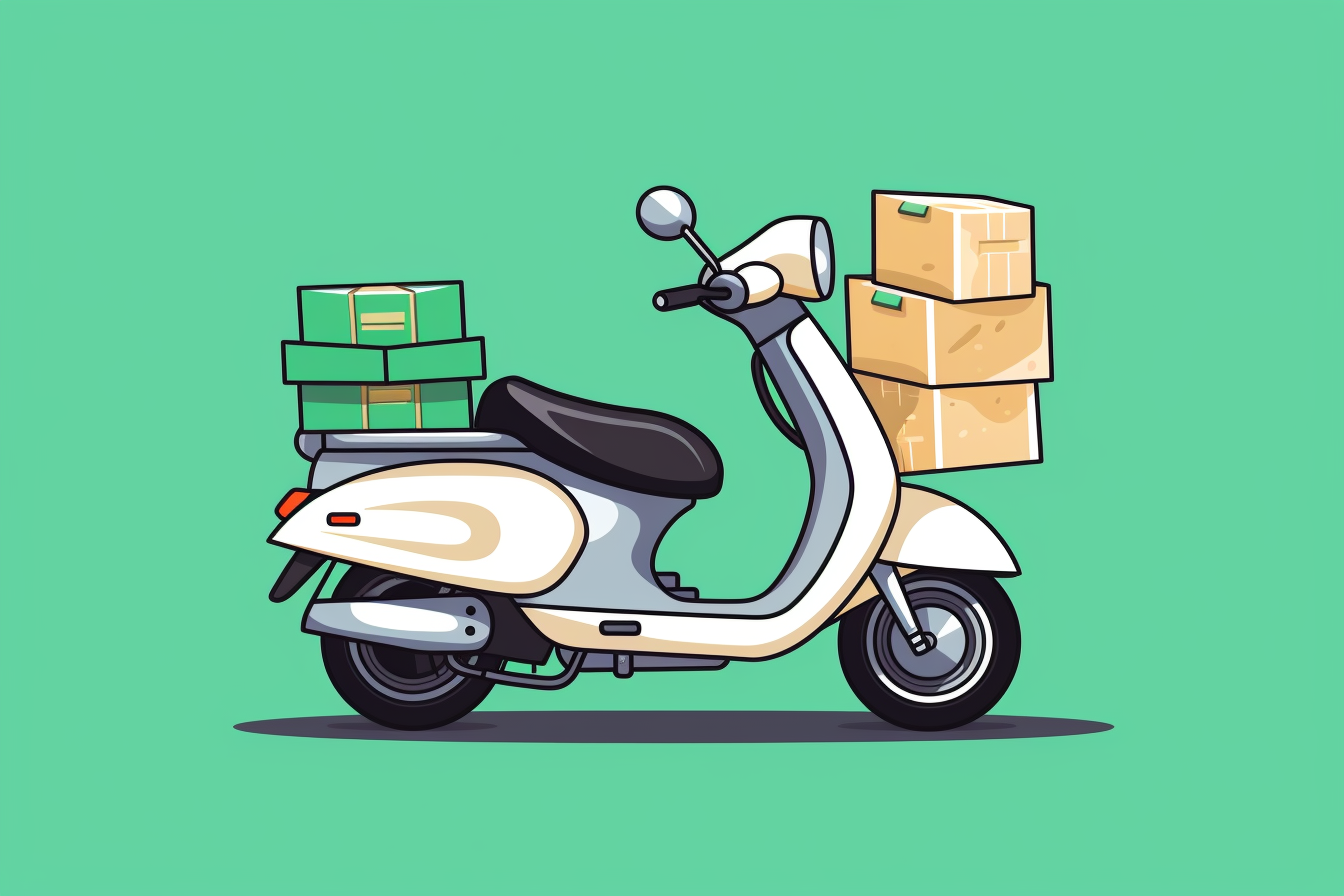 Delivery scooter transporting medicines and pills