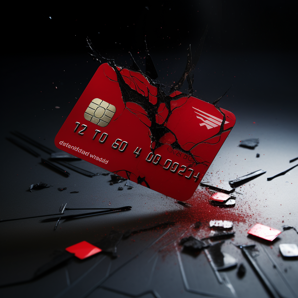 Close-up of a denied credit card