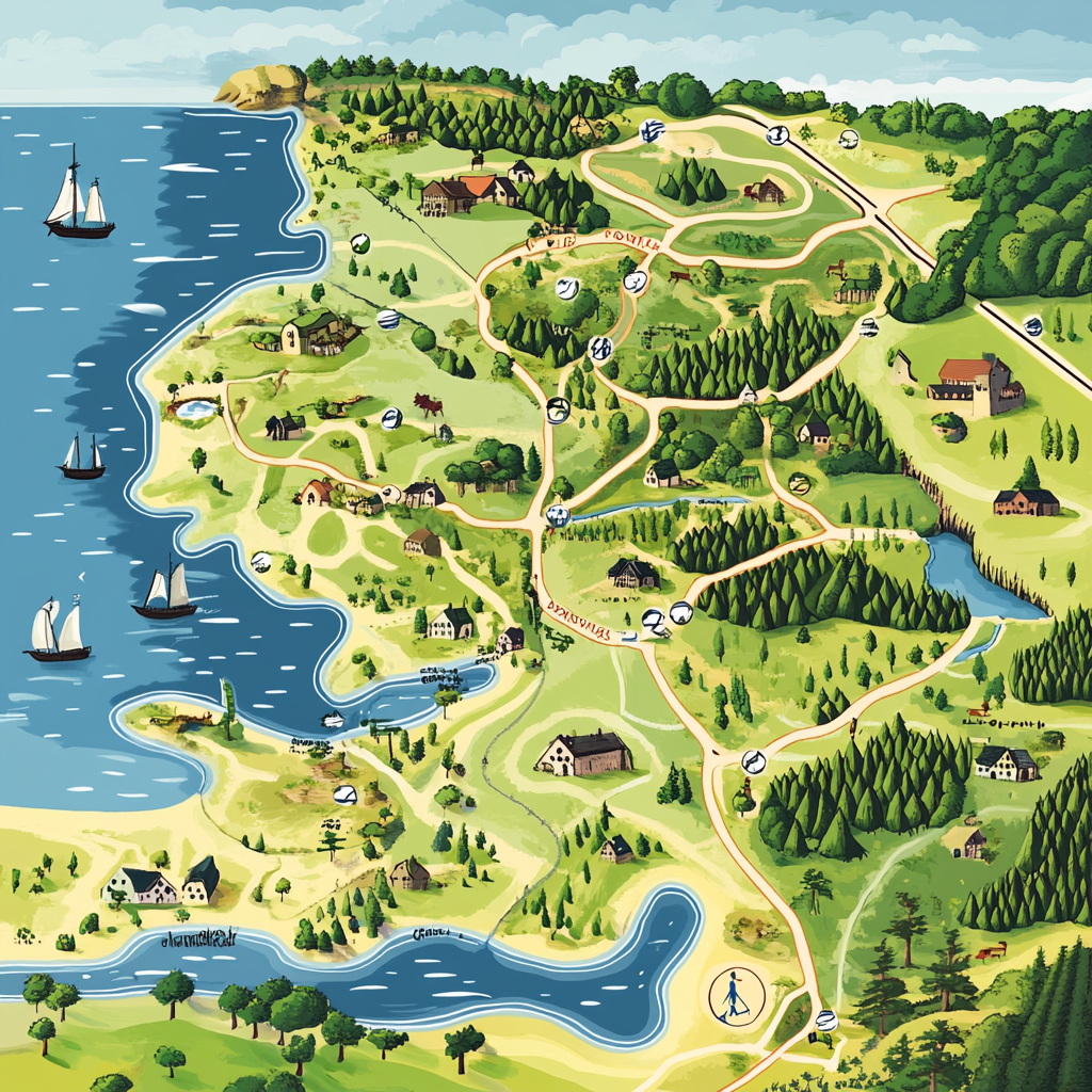Detailed Map Dronninglund Forest Denmark