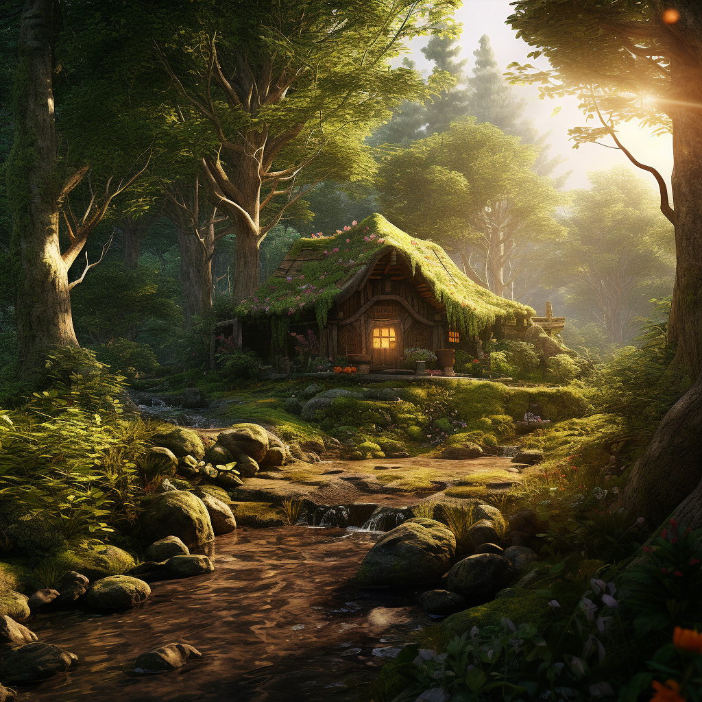 Dense Forest Hut Nature Rich