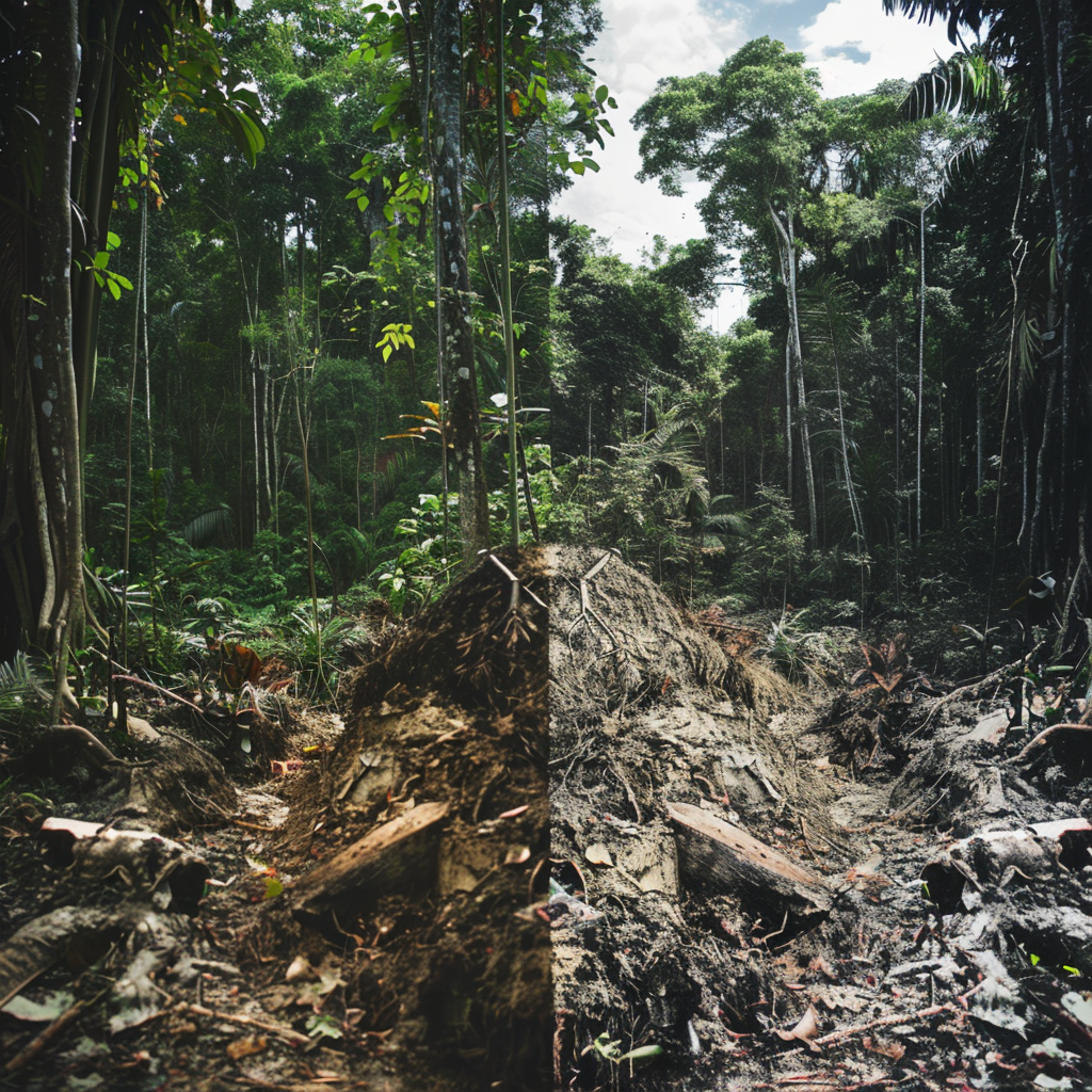 Jungle trees stumps image