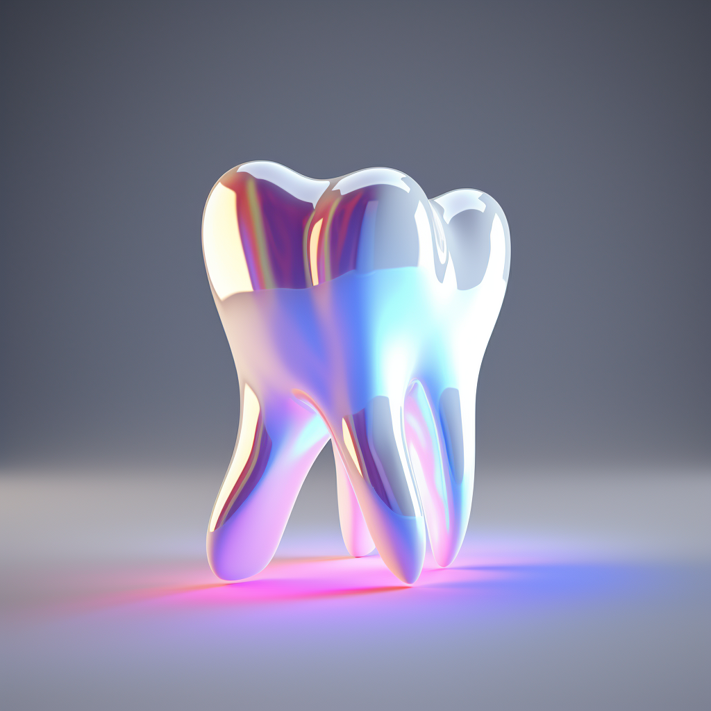 Dental tooth 3D wrap on grey background