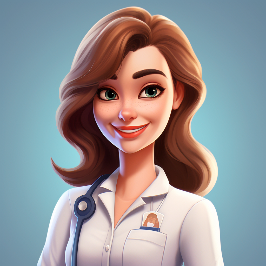 Dentist woman game character