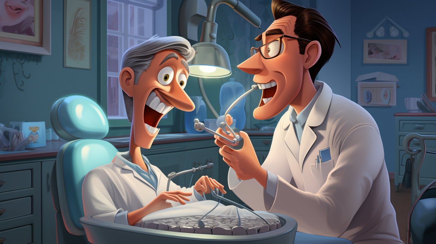 Dentist calming patient during treatment