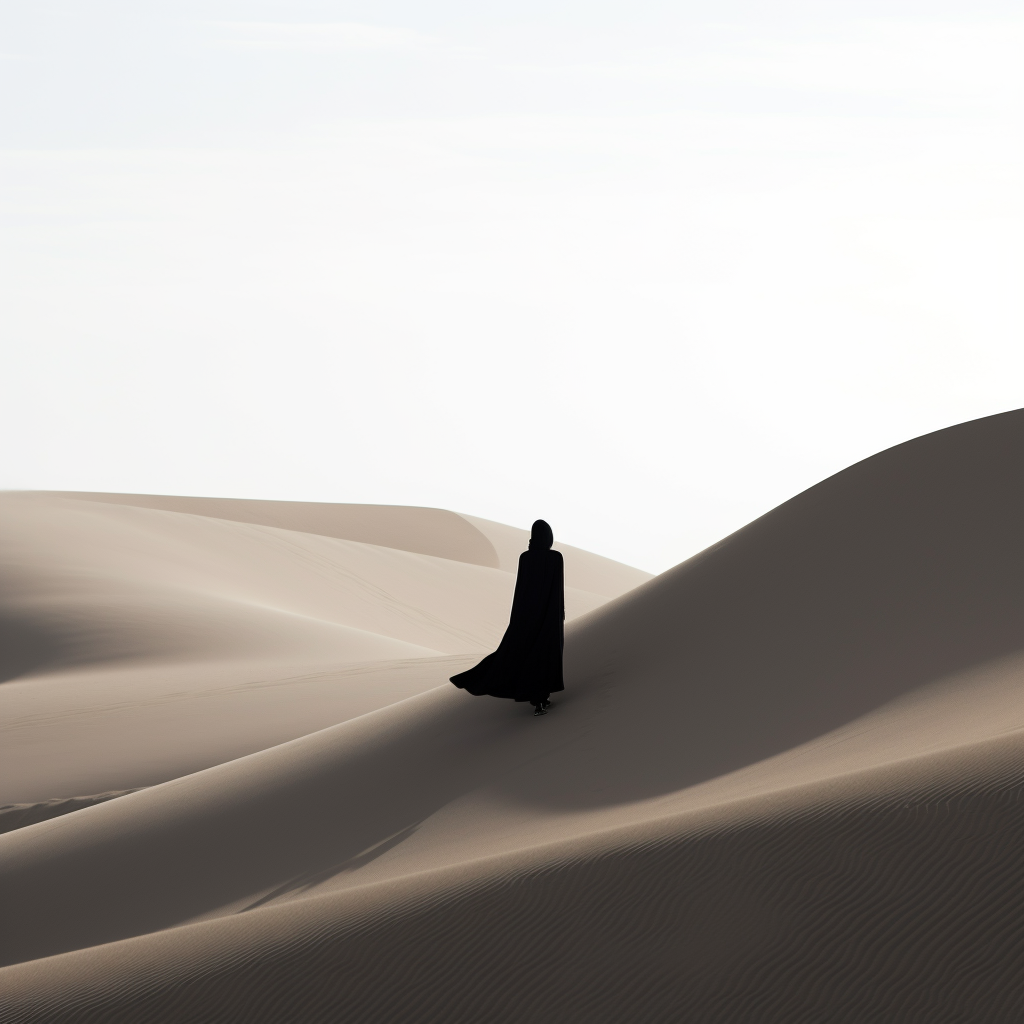 Black woman in desert dunes