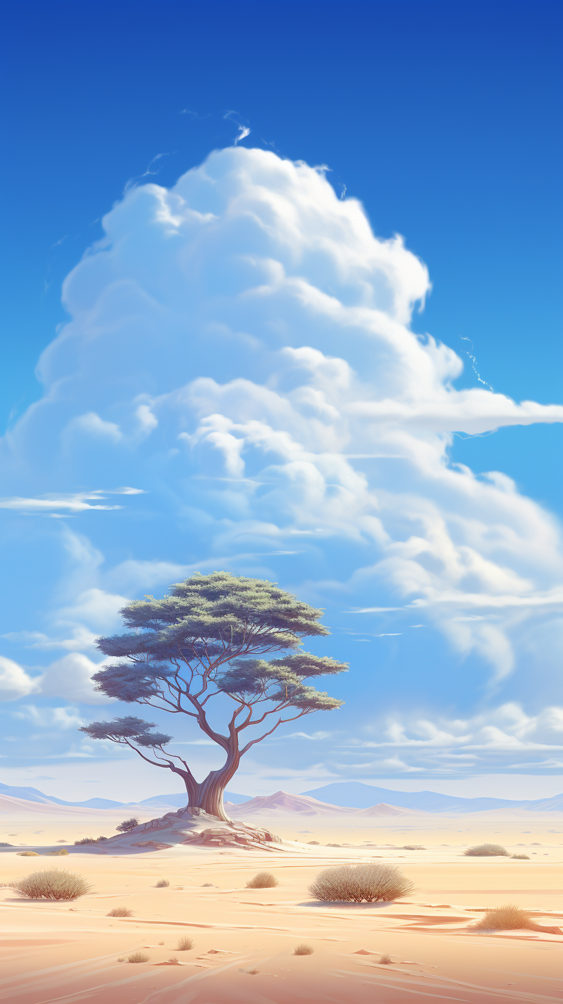 Beautiful cloud tree in the desert